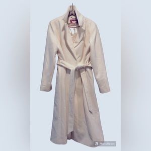 NWT Merona | Women’s Ivory One Snap Belted Wool Blend Coat, Size XXL